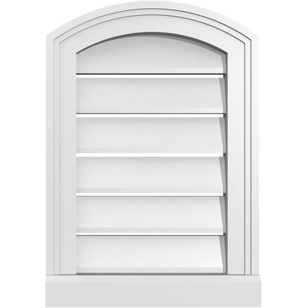 Ekena Millwork Arch Top Surface Mount PVC Gable Vent w/ 2"W x 2"P Brickmould Sill Frame, 14"W x 18"H GVPAR14X1803SN